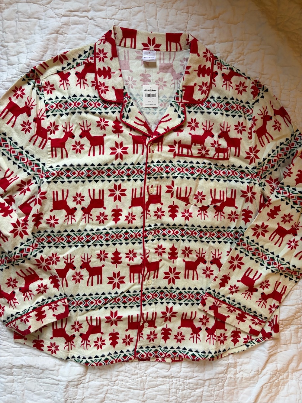 Hanna Andersson Flannel Christmas Pajama Top, XL